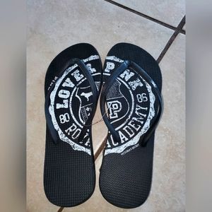 NEW! PINK from Victoria's Secret Flip flops size M, color Black.